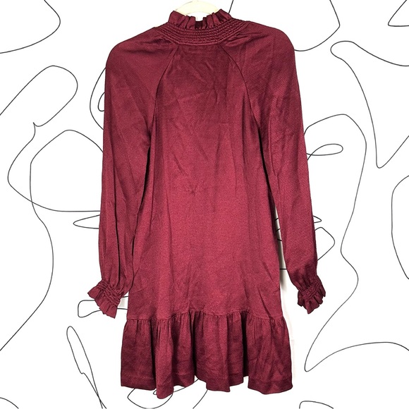 Sandro Butterfly Tie Neck Long Sleeve Mini Dress - Picture 7 of 7